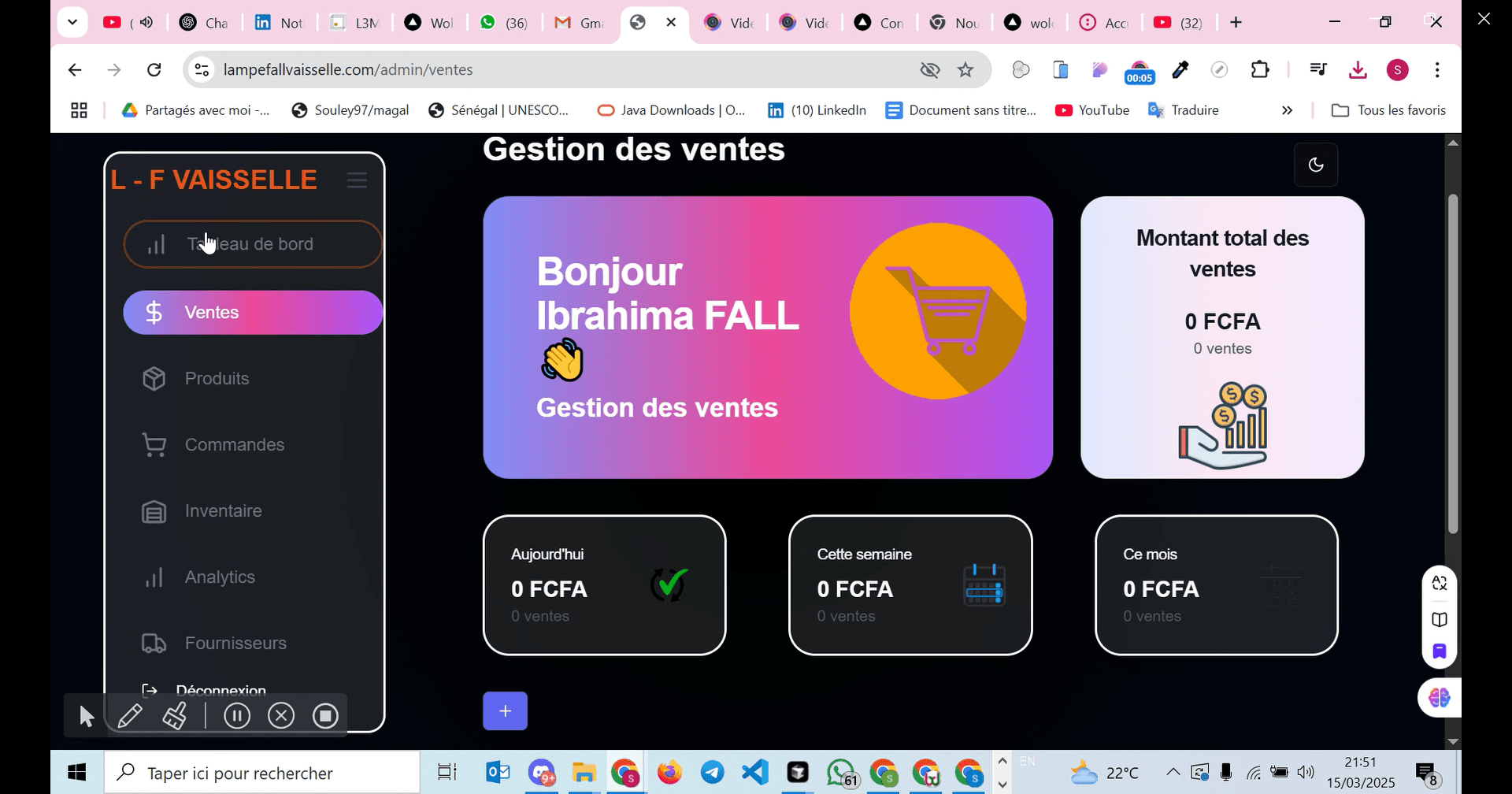 Lampe Fall Vaisselle